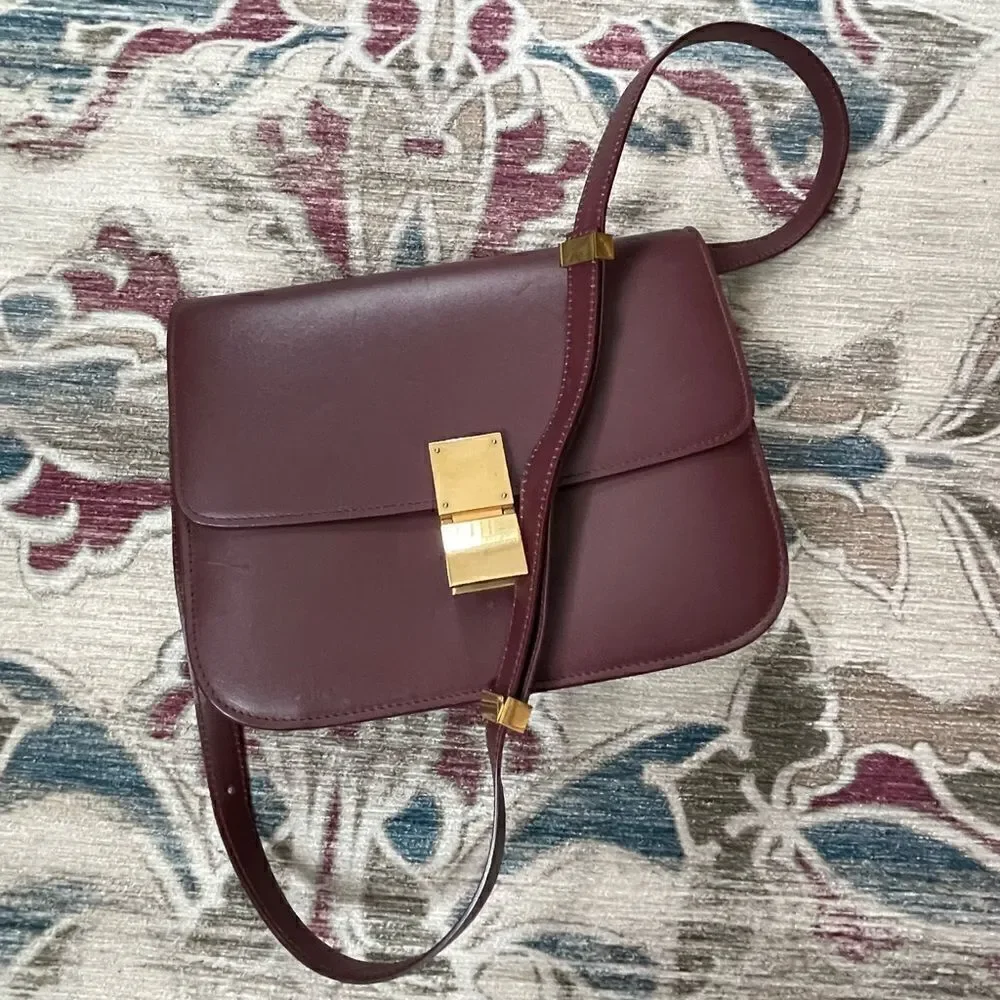 Celine Medium Box Bag Burgundy - Picture 8 of 9